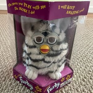 Furby Vintage New In Box White and Black Stripes